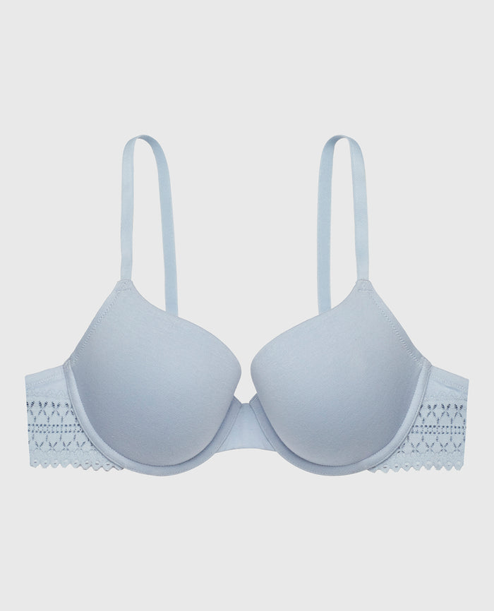 Lightly Lined Demi Bra in Subdued Blue