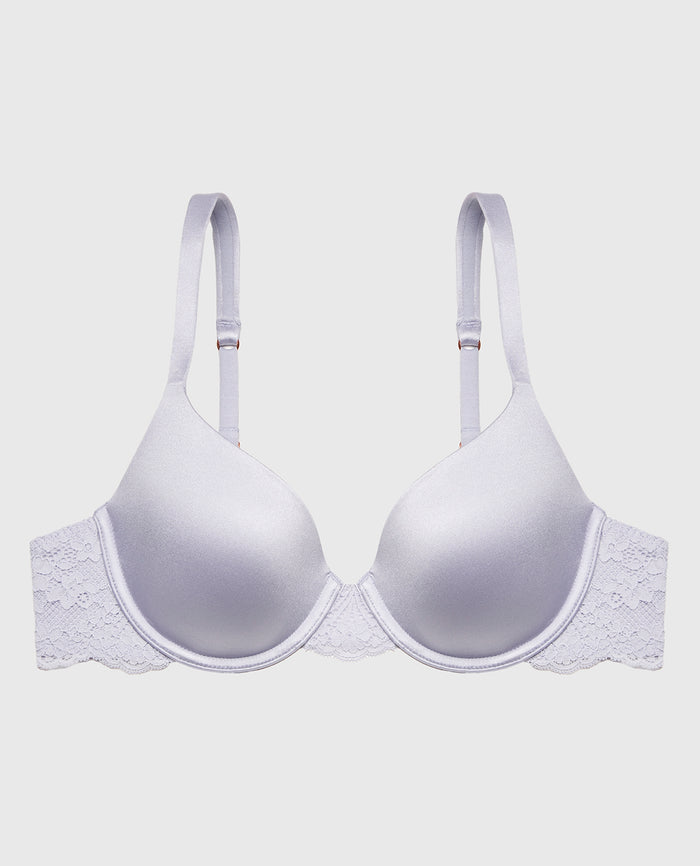 Lightly Lined Full Coverage Bra with Timeless Lace Wing in Cosmic Sky