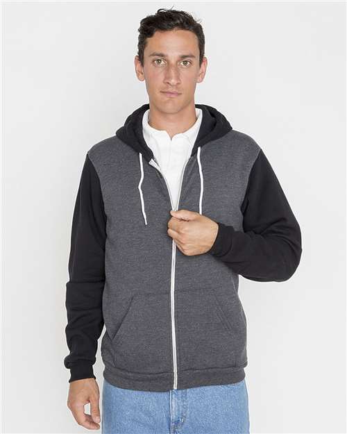 Los Angeles Apparel F97 USA - Made Flex Fleece Full - Zip Hooded Sweatshirt - Ninja Transfers