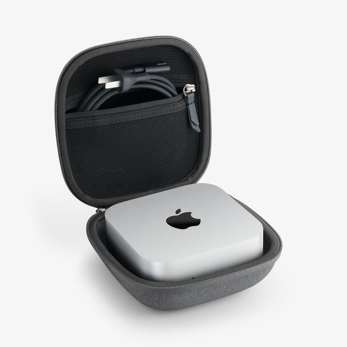 AFA09214 - Mac Mini M4 Klasden Pouch in Charcoal Gray showing the inner with device inside