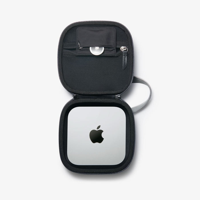 AFA09214 - Mac Mini M4 Klasden Pouch in Charcoal Gray showing the inner, top view with device inside