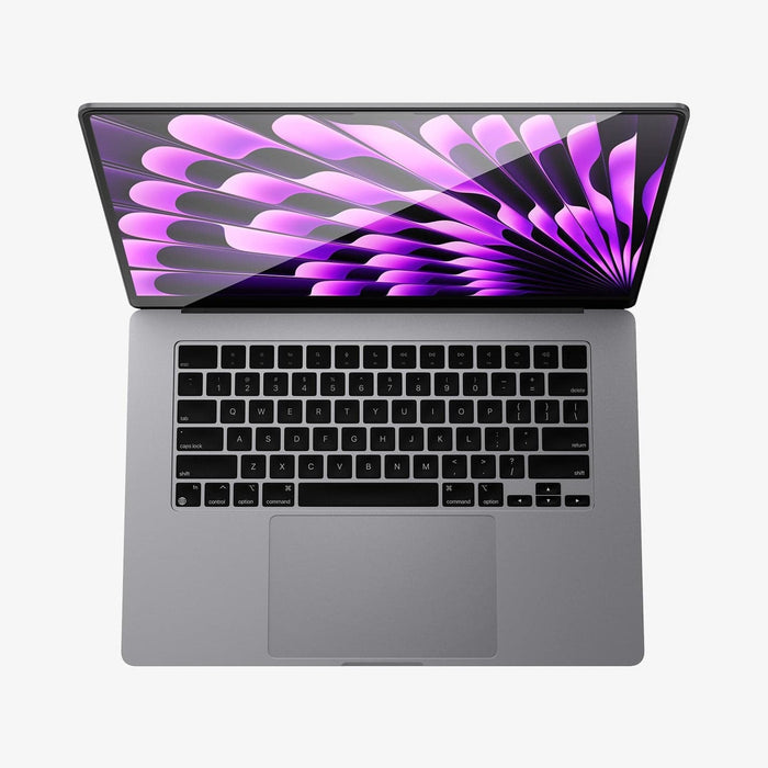 AGL06950 - MacBook Air 15" (2023) Screen Protector GLAS.tR SLIM showing the top and front view