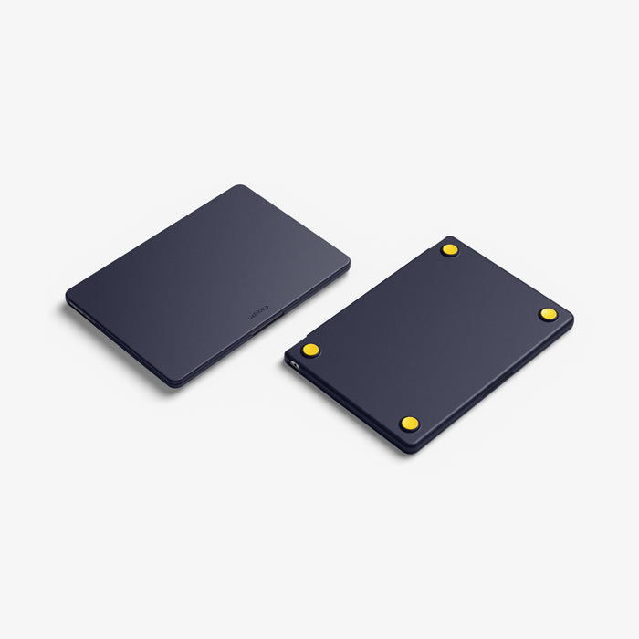 ACS11268 - MacBook Air 13-inch Nano Pop Blueberry Navy showing top and bottom views of the closed laptop case with raised feet
