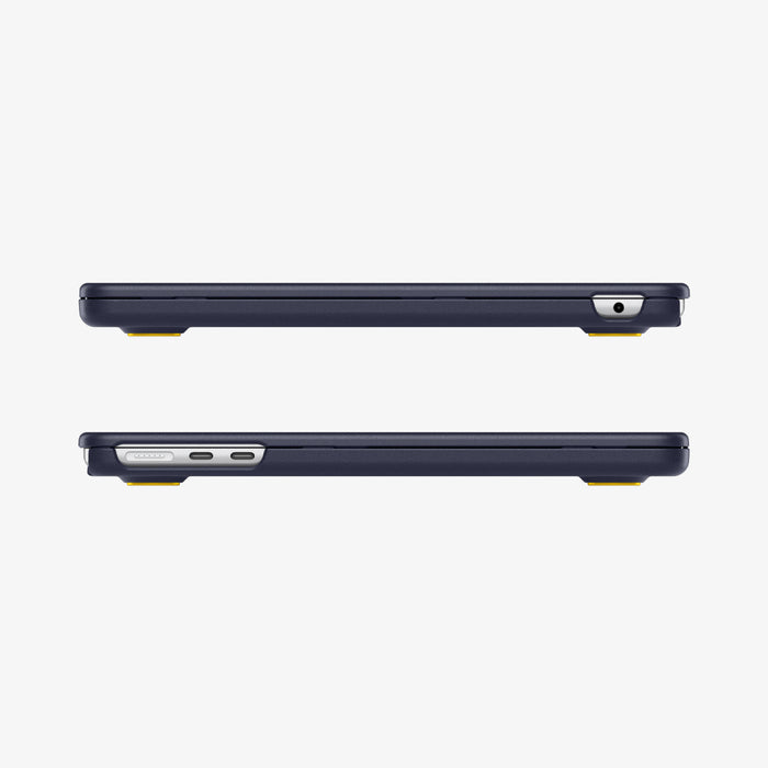 ACS11268 - MacBook Air 13-inch Nano Pop Blueberry Navy showing side views with open cutouts for ports and ventilation