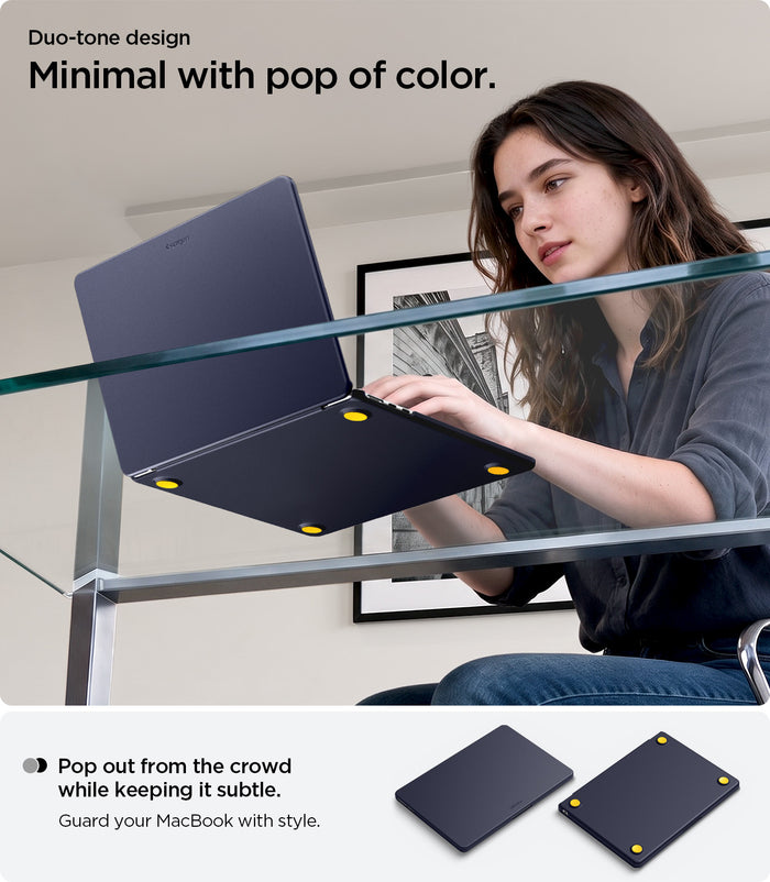 ACS11268 - MacBook Air 13-inch Nano Pop Blueberry Navy showing a minimal duo tone design with a subtle pop of color