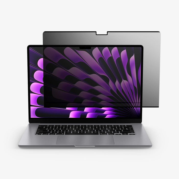 AFL06951 - Macbook Air 15" Screen Protector Safe View showing the front with screen protector hovering in front