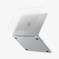 ACS11526 - MacBook Pro 16-inch Air Skin in Frost Clear showing the top shell of the Frost Clear case lifting away from the MacBook to illustrate the two-piece snap-on design