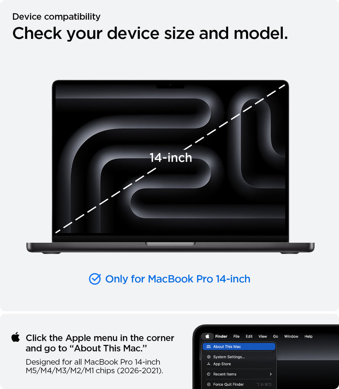 ACS04213 - MacBook Pro 14" Case Urban Fit in black showing check your device size and model
