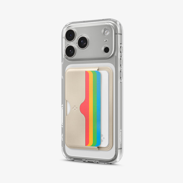 AFA07232 - MagSafe Card Holder Folder Pop (Mag Fit) in Rainbow showing the front and sides with cards inserted