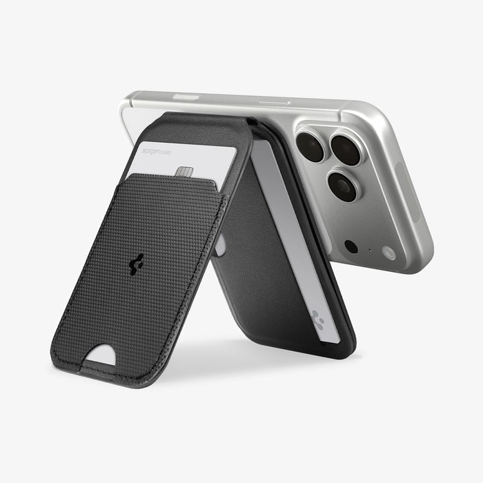 AFA10406 - MagSafe Card Holder Slim Fold (Mag Fit) | S314-2 showing the back with device attached horizontally