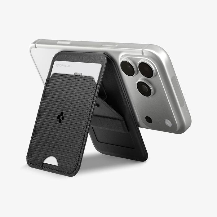 AFA10751 - MagSafe Card Holder Slim Fold (Mag Fit) | S314-3 showing the back with device propped up horizontally