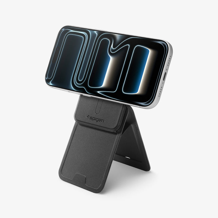 AFA10751 - MagSafe Card Holder Slim Fold (Mag Fit) | S314-3 showing the front with device raised and propped up horizontally