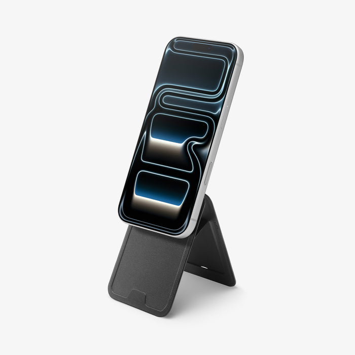 AFA10751 - MagSafe Card Holder Slim Fold (Mag Fit) | S314-3 showing the front with device propped up vertically