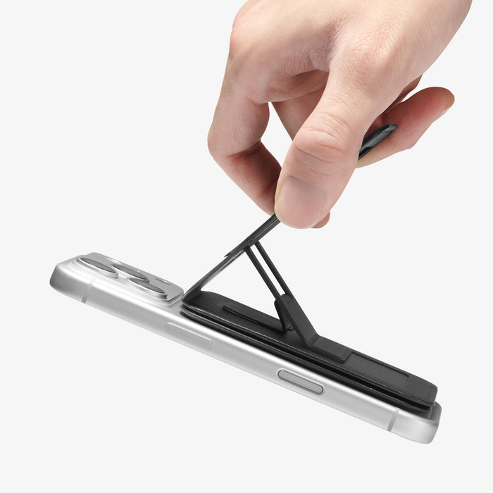 AFA10751 - MagSafe Card Holder Slim Fold (Mag Fit) | S314-3 showing a hand propping up stand