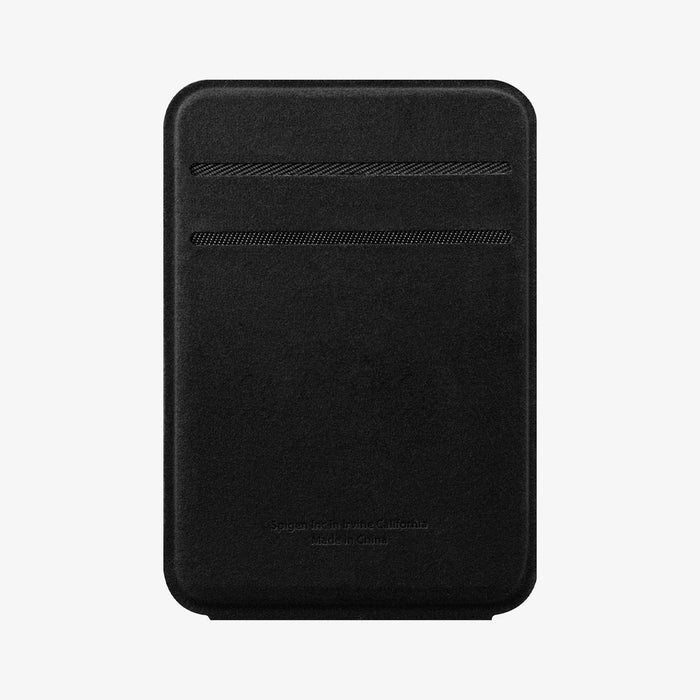 AMP02746 - MagSafe Card Holder Smart Fold Wallet (MagFit) in black showing the front