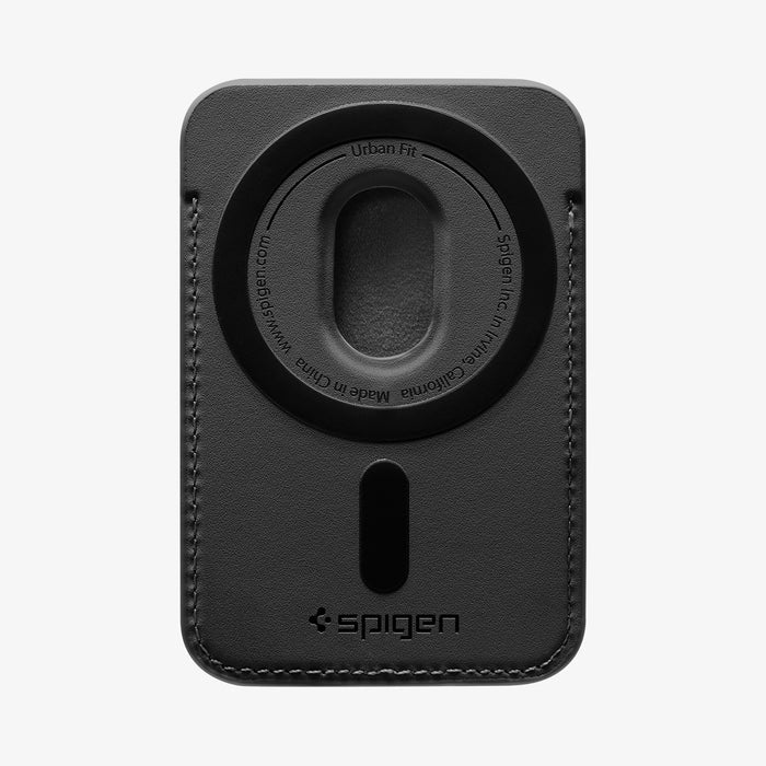AFA11335 - Spigen MagFit Urban Fit Wallet back view showing magnetic attachment ring