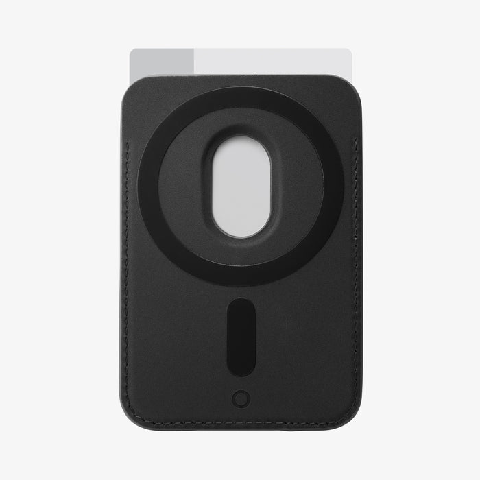 AFA05760 - MagSafe 3 Cards Holder Valentinus (MagFit) in black showing the back with card in slot