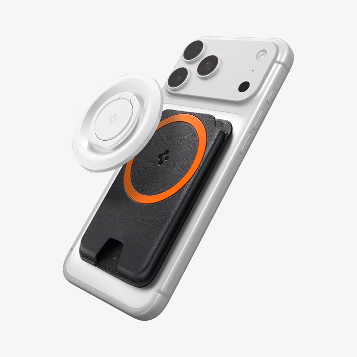 AFA11336 - Spigen Valentinus MagFit Plus Wallet compatible with MagSafe accessory attached to iPhone