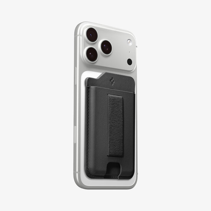 AFA10802  - MagSafe SleekBand Card Holder | 3 Cards (MagFit) in Dark Black attach with the phone