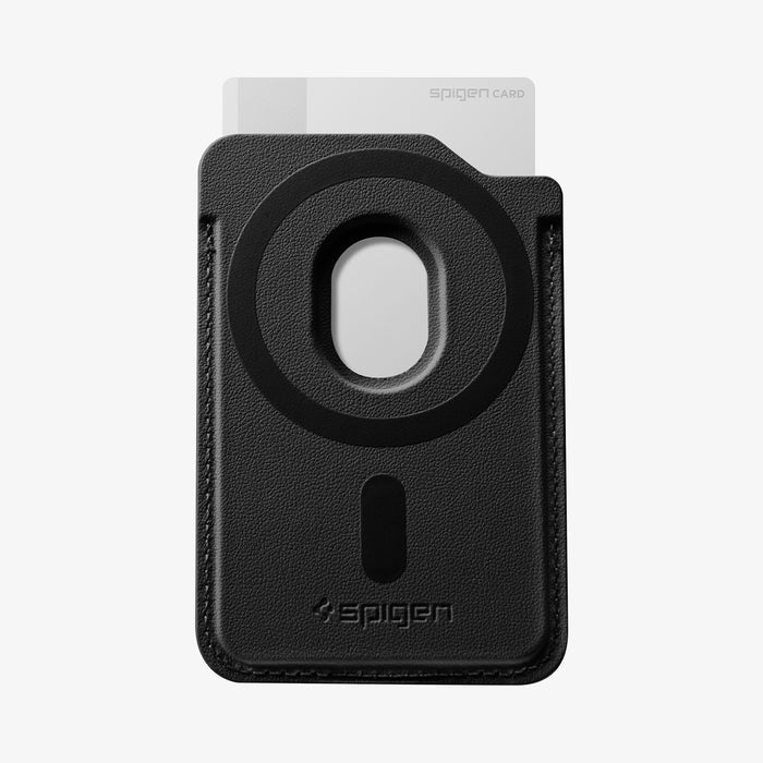 AFA10802  - MagSafe SleekBand Card Holder | 3 Cards (MagFit) in Dark Black showing back with magnet