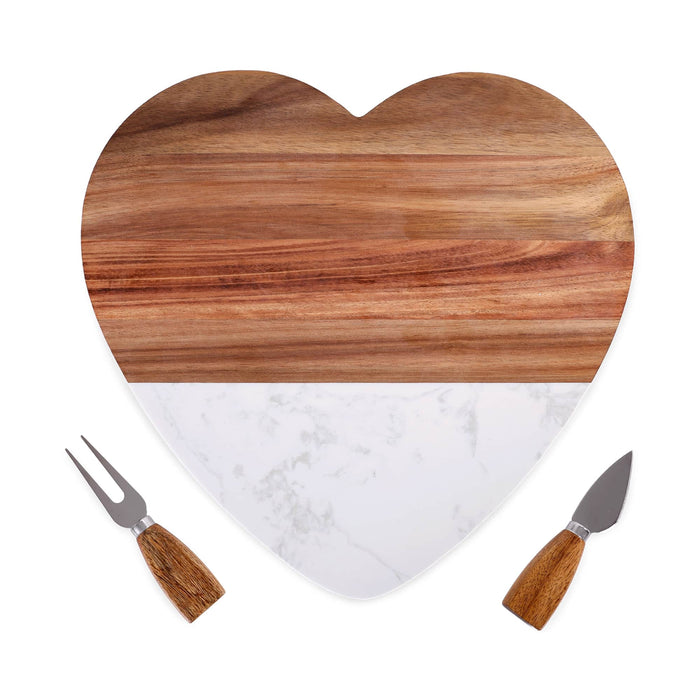 Marble Heart Shaped Serving Set