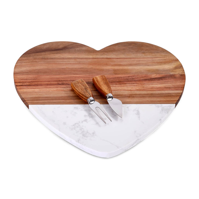 Marble Heart Shaped Serving Set