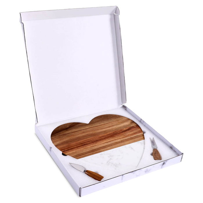 Marble Heart Shaped Serving Set