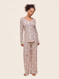 Meribel Knit Henley Long Sleeve Tee and Straight Leg Pant Set