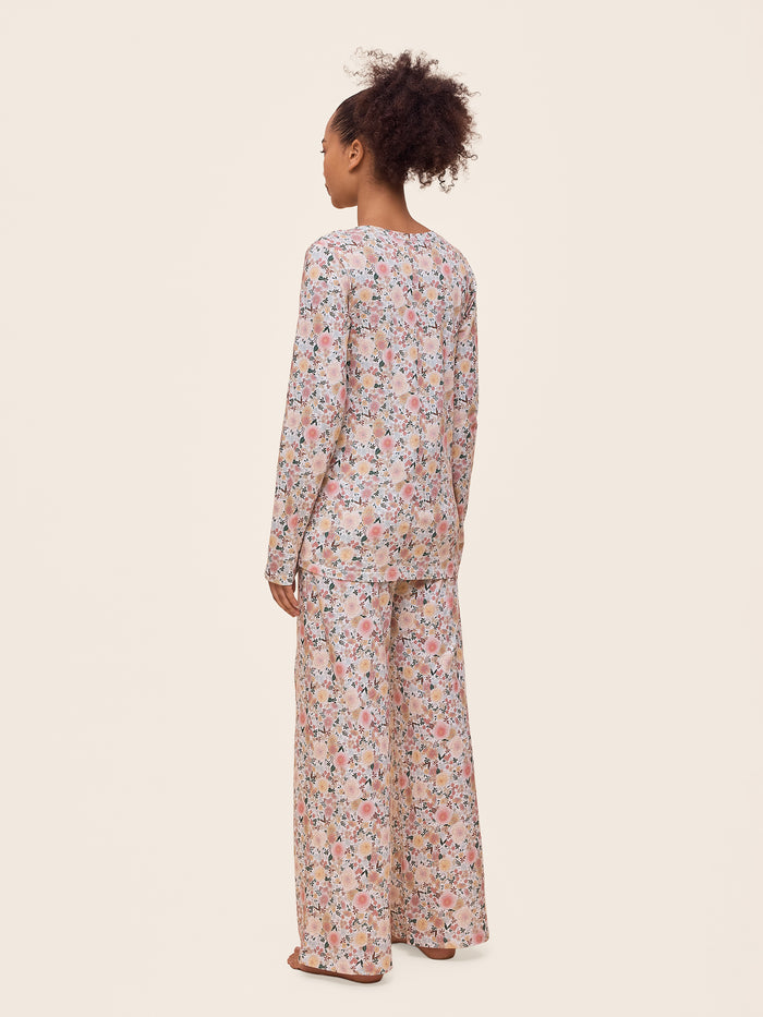 Meribel Knit Henley Long Sleeve Tee and Straight Leg Pant Set