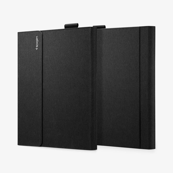 ACS01002 - Microsoft Surface Pro X Case Stand Folio in black showing the back, front and sides