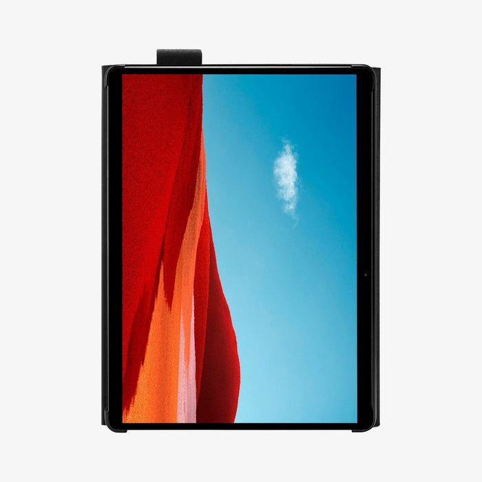 ACS01002 - Microsoft Surface Pro X Case Stand Folio in black showing the front of screen