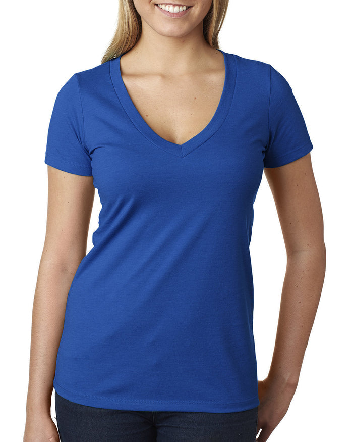Next Level 6640 Ladies' CVC Deep V-Neck T-Shirt
