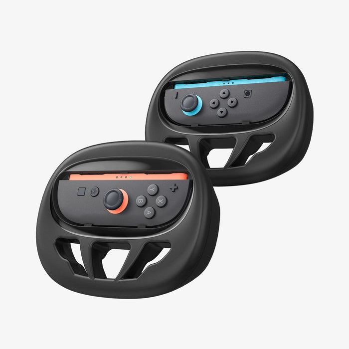 AGP10163 - Nintendo Switch Joy-Con Steering Wheel in Black showing the front