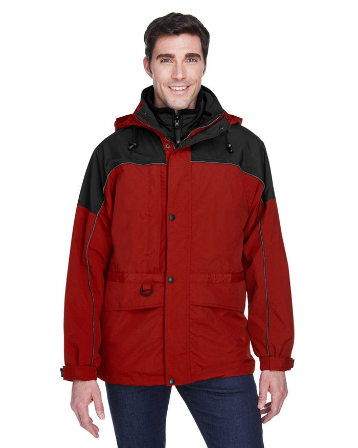 North End 88006 Adult 3 - in - 1 Two - Tone Parka - Ninja Transfers