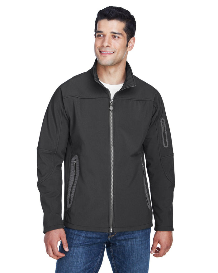 North End 88138 Men's Three - Layer Fleece Bonded Soft Shell Technical Jacket - Ninja Transfers