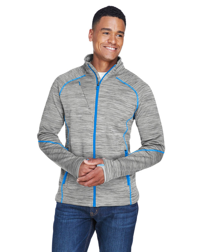 North End 88697 Men's Flux Mlange Bonded Fleece Jacket - Ninja Transfers