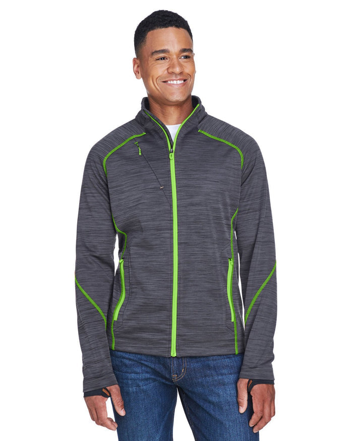 North End 88697 Men's Flux Mlange Bonded Fleece Jacket - Ninja Transfers