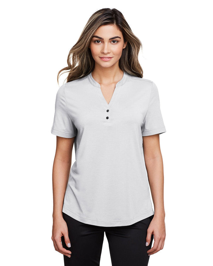 North End NE100W Ladies' Jaq Snap - Up Stretch Performance Polo - Ninja Transfers