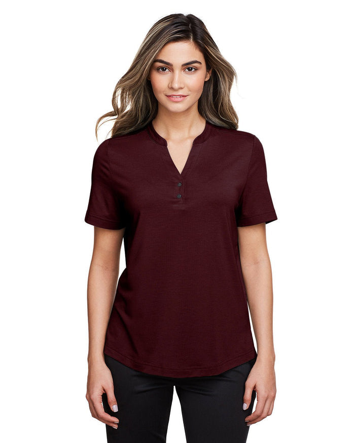 North End NE100W Ladies' Jaq Snap - Up Stretch Performance Polo - Ninja Transfers