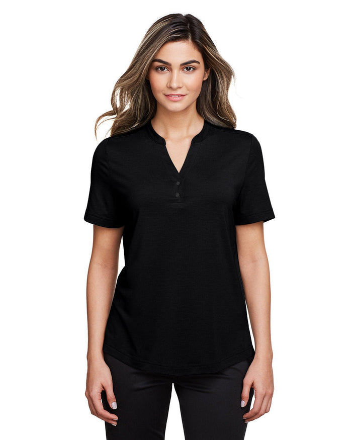 North End NE100W Ladies' Jaq Snap - Up Stretch Performance Polo - Ninja Transfers