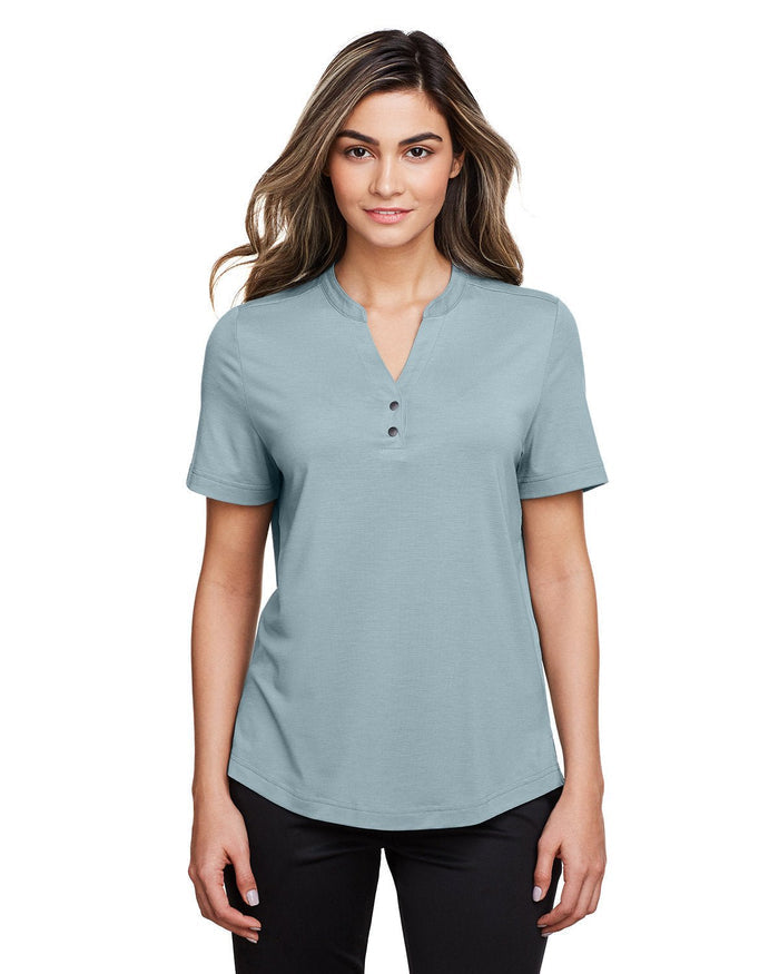 North End NE100W Ladies' Jaq Snap - Up Stretch Performance Polo - Ninja Transfers