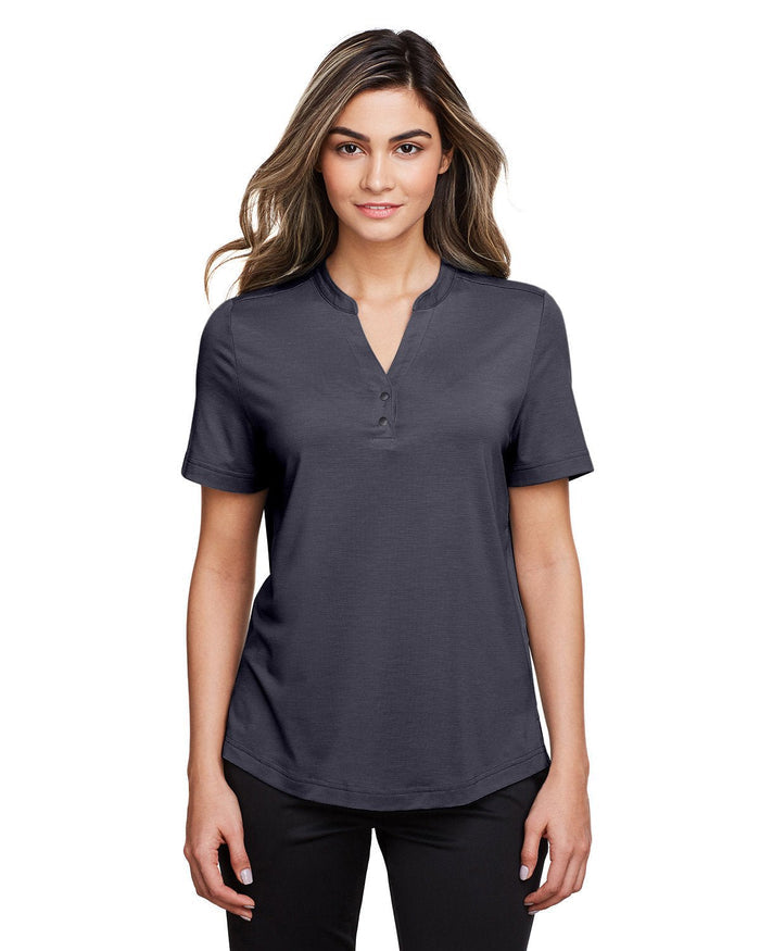 North End NE100W Ladies' Jaq Snap - Up Stretch Performance Polo - Ninja Transfers