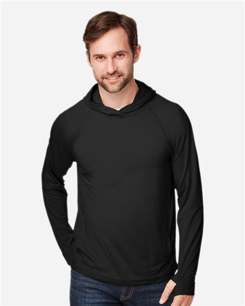 North End NE105 Unisex JAQ Stretch Performance Hooded Long Sleeve T-Shirt