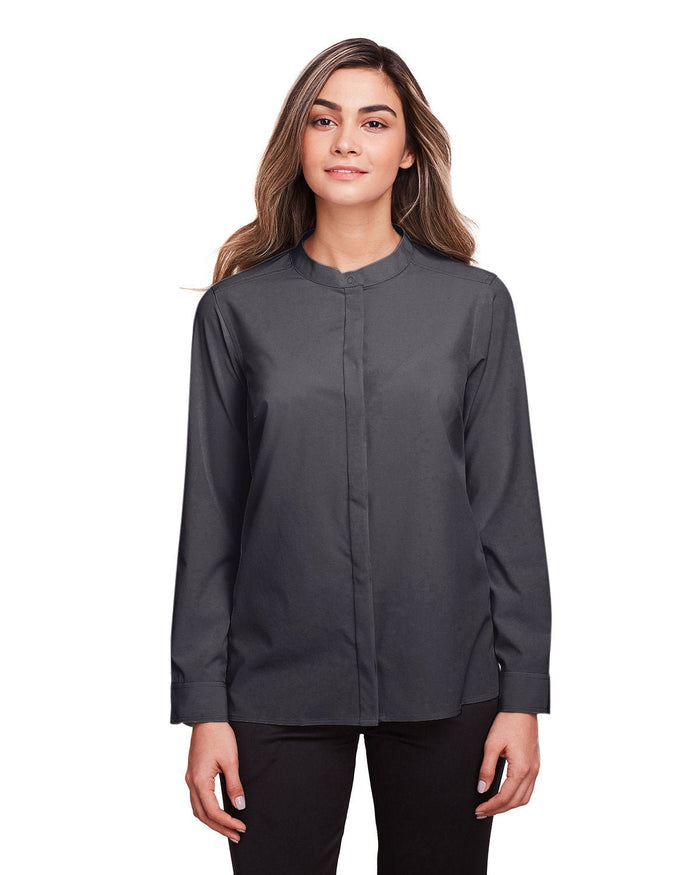 North End NE500W Ladies' Borough Stretch Performance Shirt - Ninja Transfers