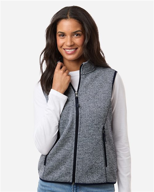 North End NE731W Women's Jasper Jacquard Fleece Vest