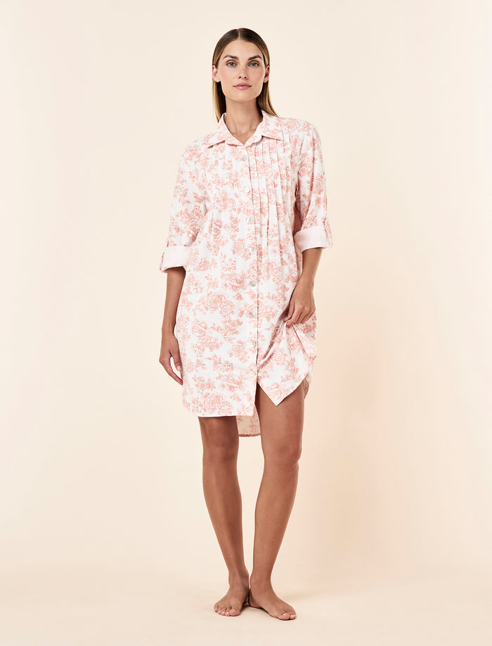 Nostalgia Cozy Pleat Front Nightgown
