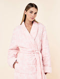 Lilly wearing the Nostalgia Cuddle Puffer Robe
[model: Lilly wears size S |  Height: 170cm
/ 5’7” | Bust: 75cm | Waist: 58cm | Hips: 89cm]