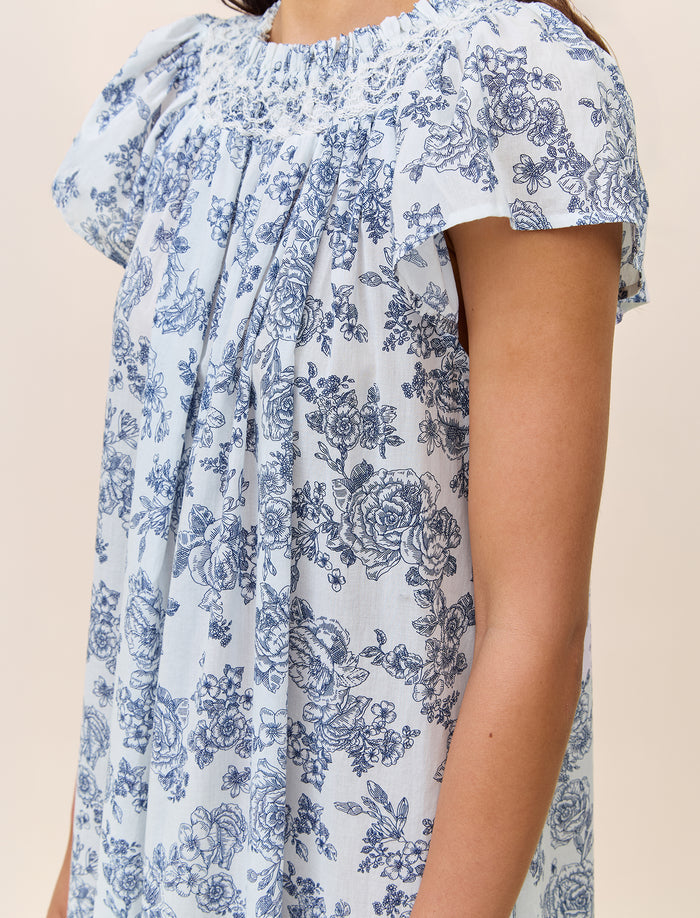 Nostalgia Shirred Neck Maxi Nightgown