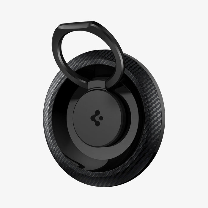 AMP05505 - O-Mag Magnetic Phone Holder (MagFit) in carbon showing the front and ring extended out