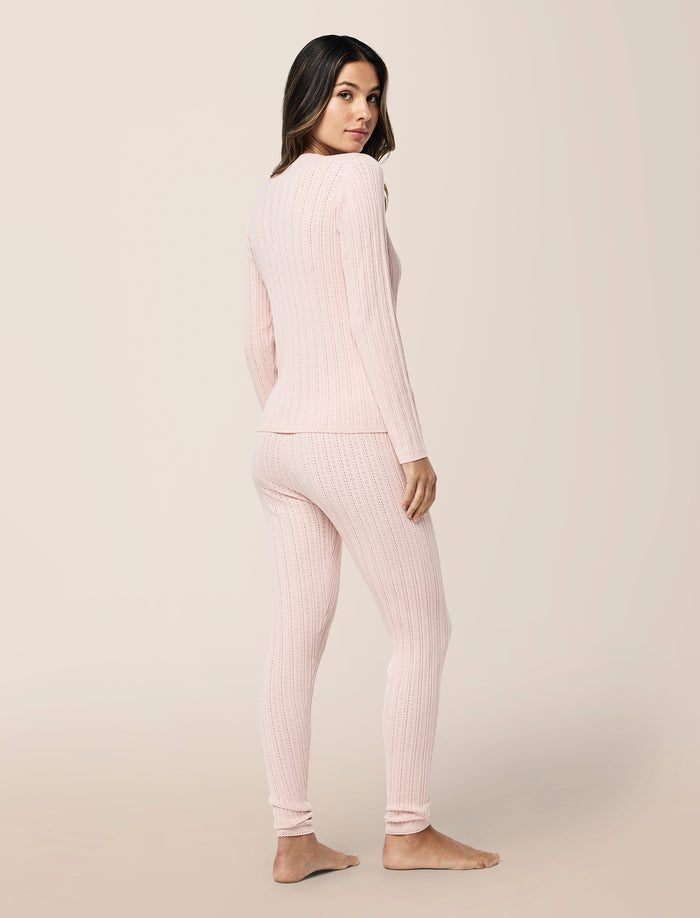 Olivia Cable Pointelle Full Length PJ Set